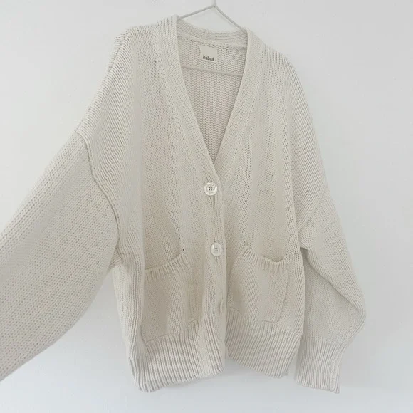 Babaa No 16 Cardigan in Natural - Picture 2 of 3